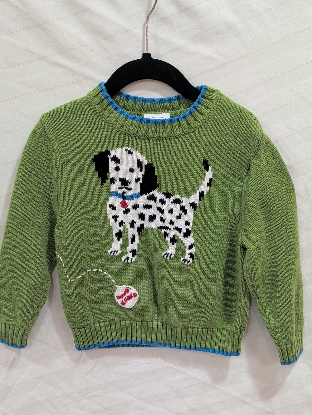Talbots Green Puppy Knit Sweater